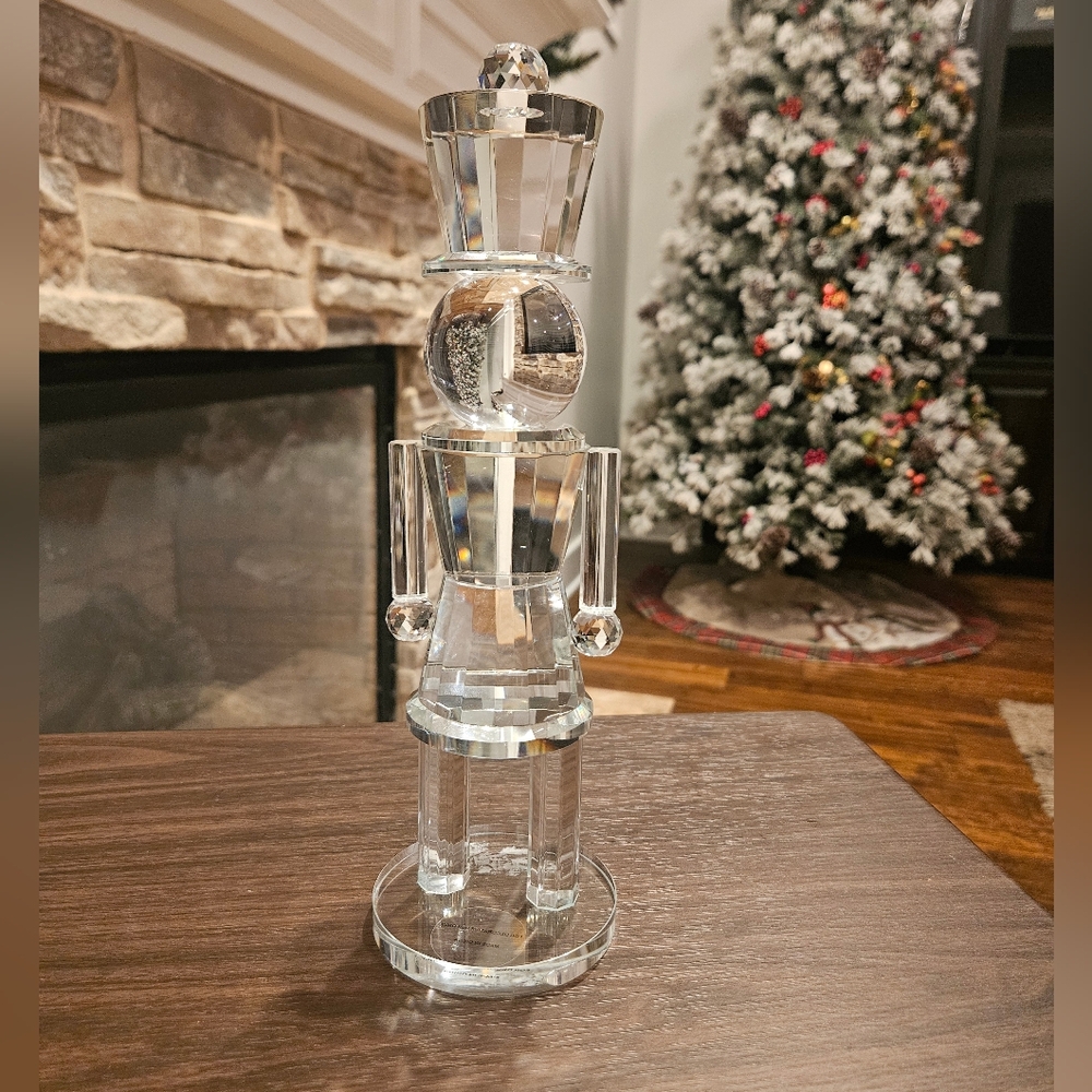 Clear Glass Crystal Nutcracker 11 in.
